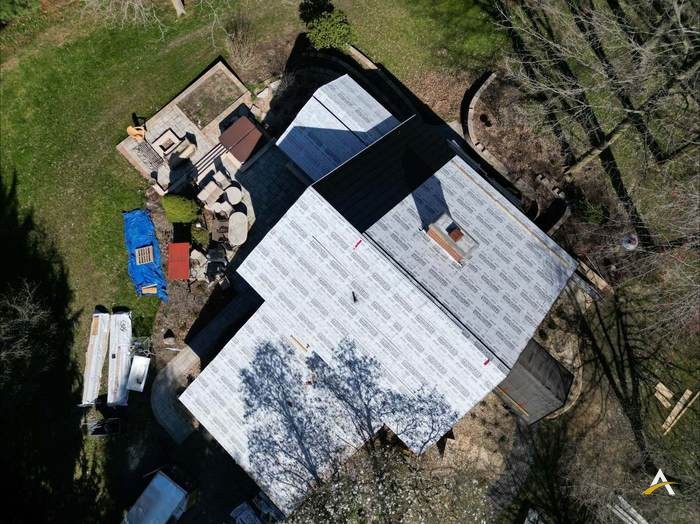 Roof underlayment installed